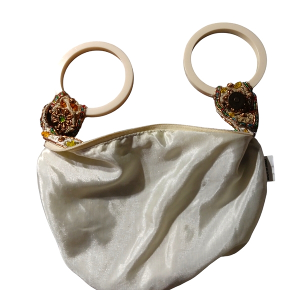 Made in India Wristlet Bangle bag W/Beaded detail SZ Small - Picture 9 of 9